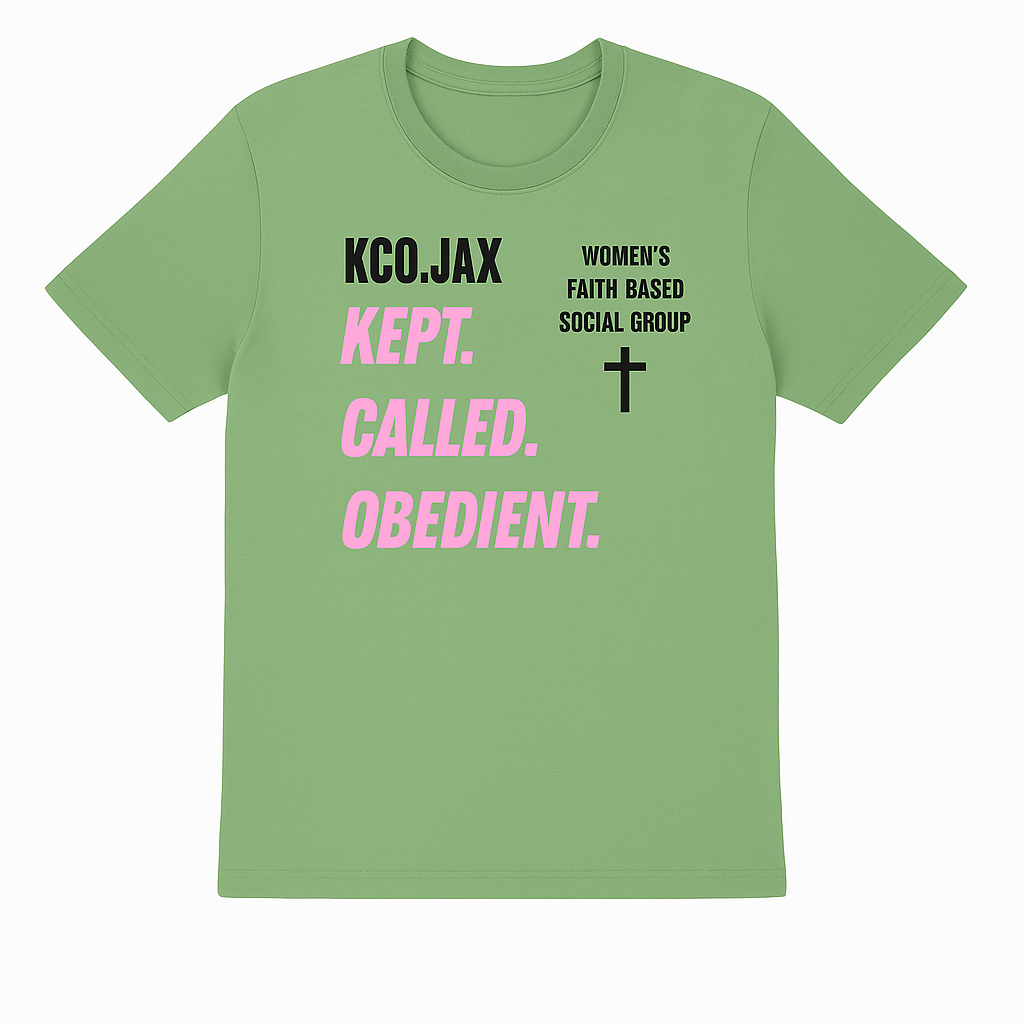 KCO.JAX Sisterhood Tee – Kept. Called. Obedient. (Sage Green)