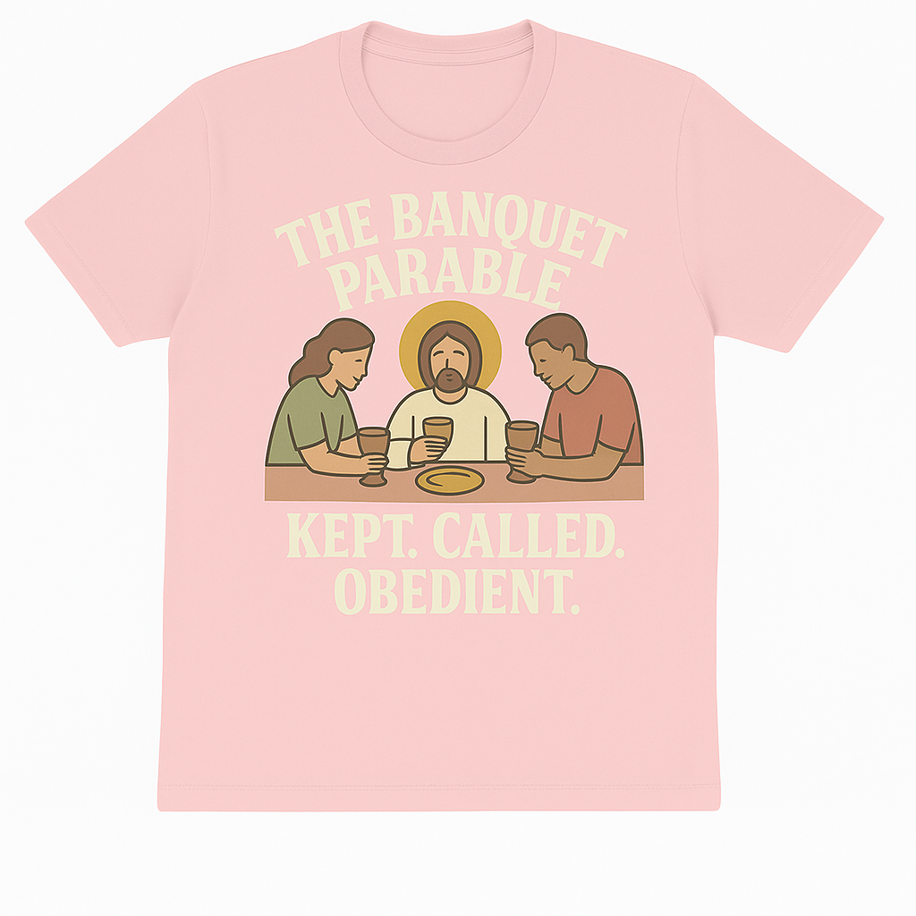 The Banquet Parable – Kept. Called. Obedient. Tee (Pink)